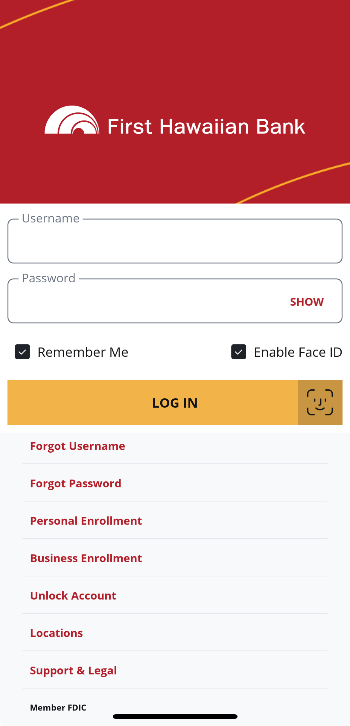 Enable Face ID / Touch ID / Fingerprint Login | First Hawaiian Bank